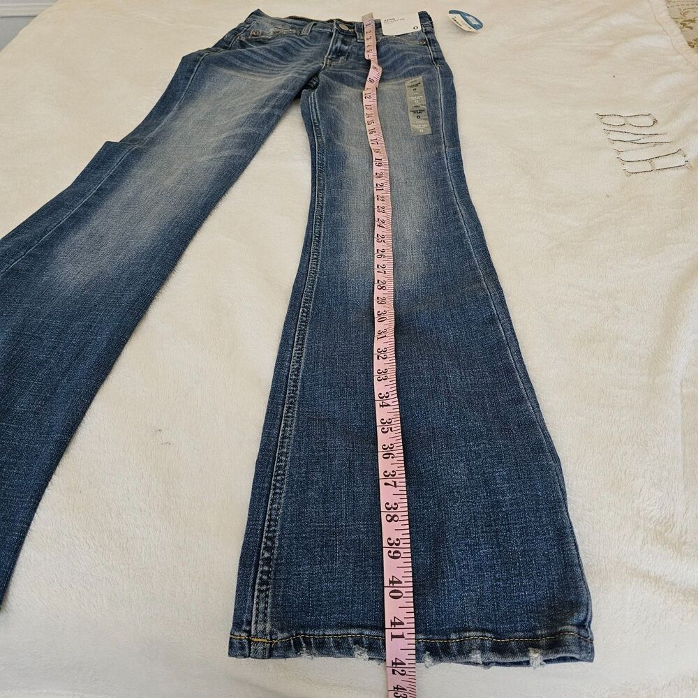 Aeropostale High Rise Flare Jeans Size 0 Faded Blue Wash Stretch Denim - Picture 7 of 8